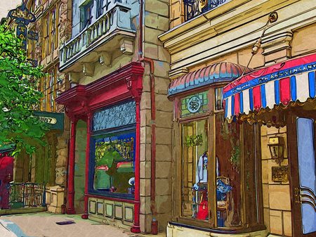 東京ディズニーシー_ブロードウェイの街並み(コラージュ風)