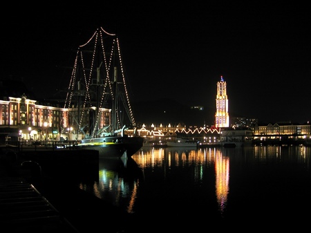 ハウステンボス_デ・ラウター桟橋からの夜景