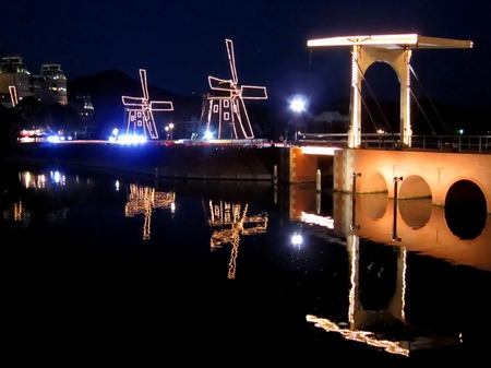 ハウステンボス_夜のデルフト橋